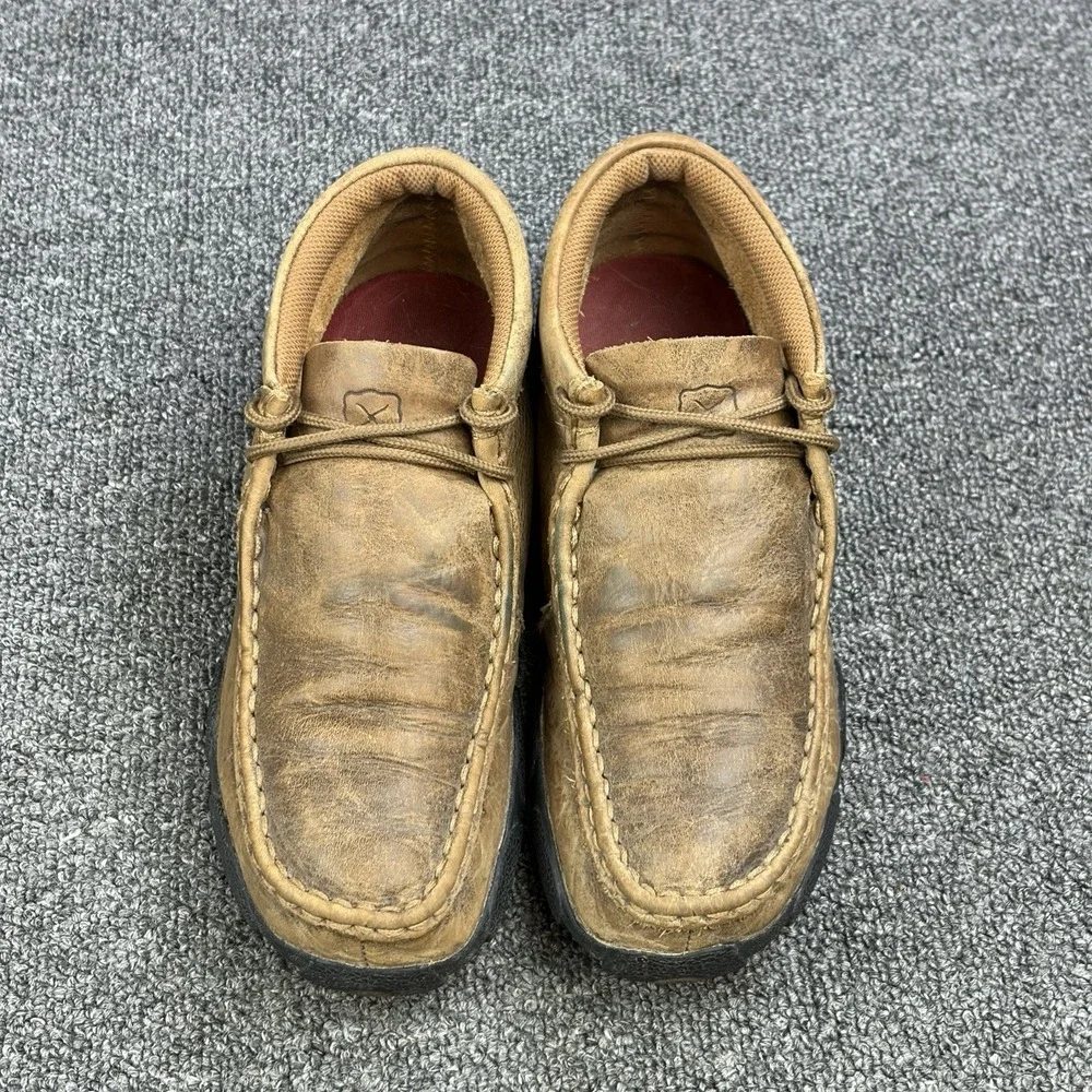 Twisted X Chukka‎ Driving Moc Bomber Brown Leather Shoes Men's Size 4M YDM0001